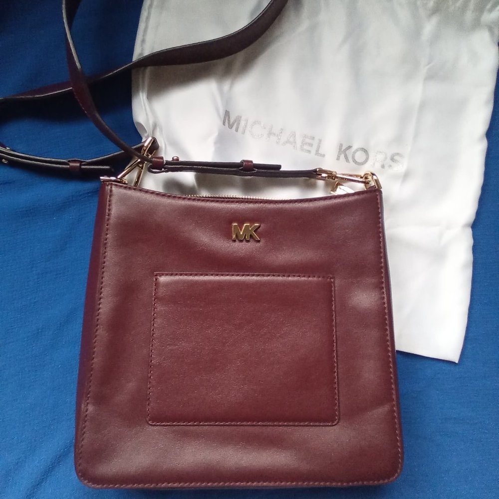 Michael Kors Leather Crossbody Bag, color Burgundy